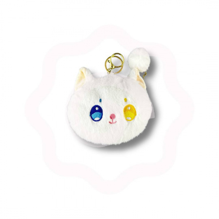 Брелок-кошелек «Котик с гетерохромией» белый