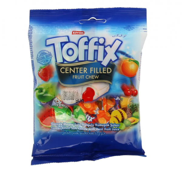 Жевательная конфета ELVAN "Toffix" фруктовый микс 90 г