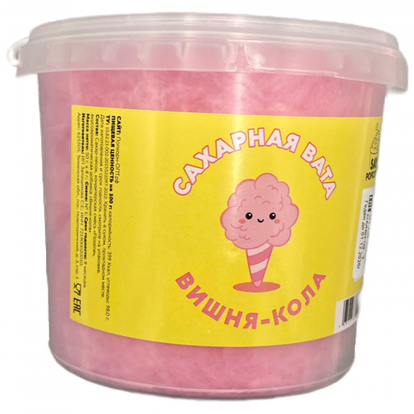 Сахарная вата со вкусом вишни и колы 50 г (Россия)