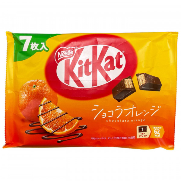 Щоколадные батончики «Kitkat» мини со вкусом апельсина в шоколаде 81,2 г (Япония)