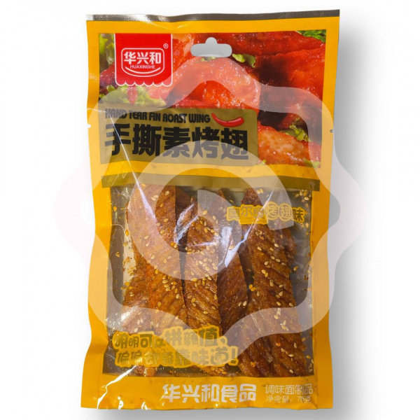 Закуска пшеничная «Huaxinghe» со вкусом куриных крылышек 76 г (Китай) 1/100