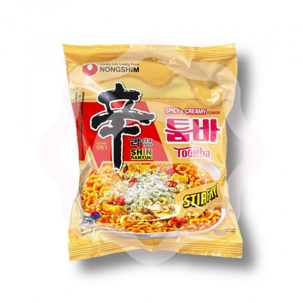 Лапша NONGSHIM "Shin Ramuyn Stir Fry Toomba spicy ＆creamy" с сливочным вкусом острая 137 г