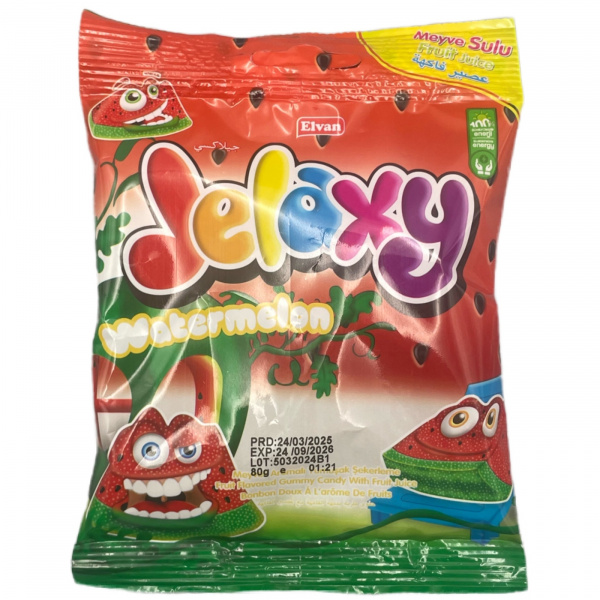 Мармелад жевательный «Jelaxy» Арбузный 80 г (Турция)