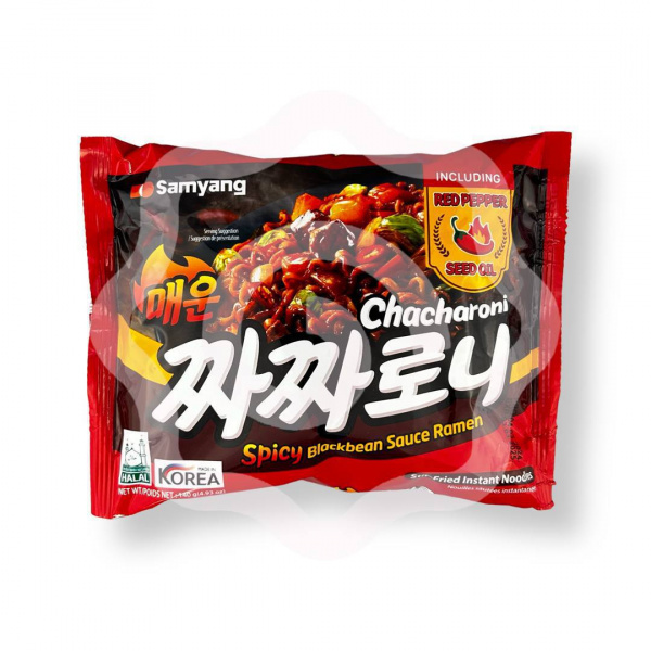 Лапша SAMYANG "Chacharoni Spicy" острая с соусом из черных соевых бобов 140 г