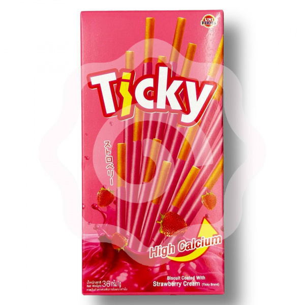 Печенье «Ticky» в шоколадной глазури со вкусом клубники 40 г (Тайланд)