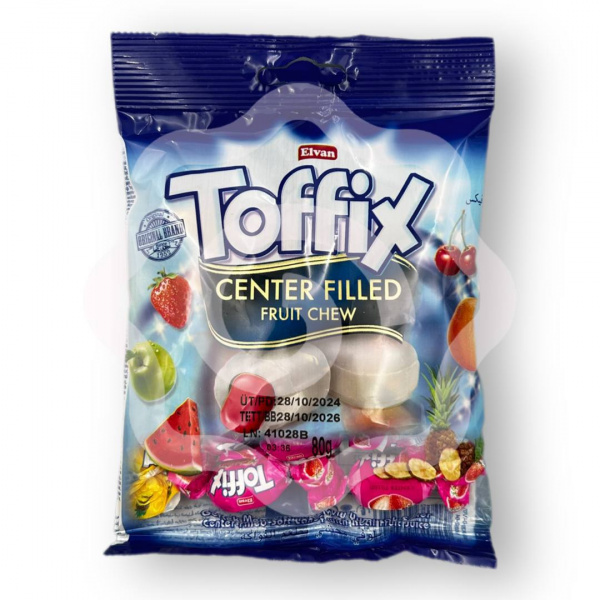Жевательная конфета ELVAN "Toffix" фруктовый микс 90 г