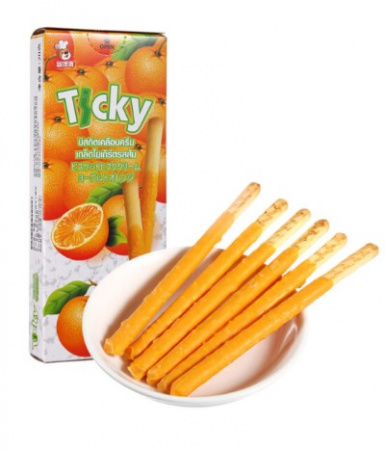 Палочки TICKY "Апельсиновый йогурт" бисквитные палочки 20 г
