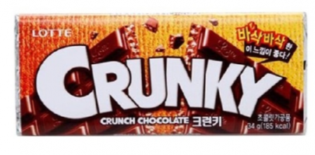 Шоколад LOTTE "Crunky" хрустящий с рисовыми хлопьями 34 г