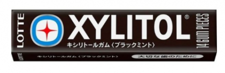 Жевательная резинка LOTTE "Xylitol" чёрная мята 21 г